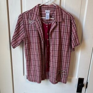 Bobby Brooks Floral Embroidered Plaid‎ Fabric